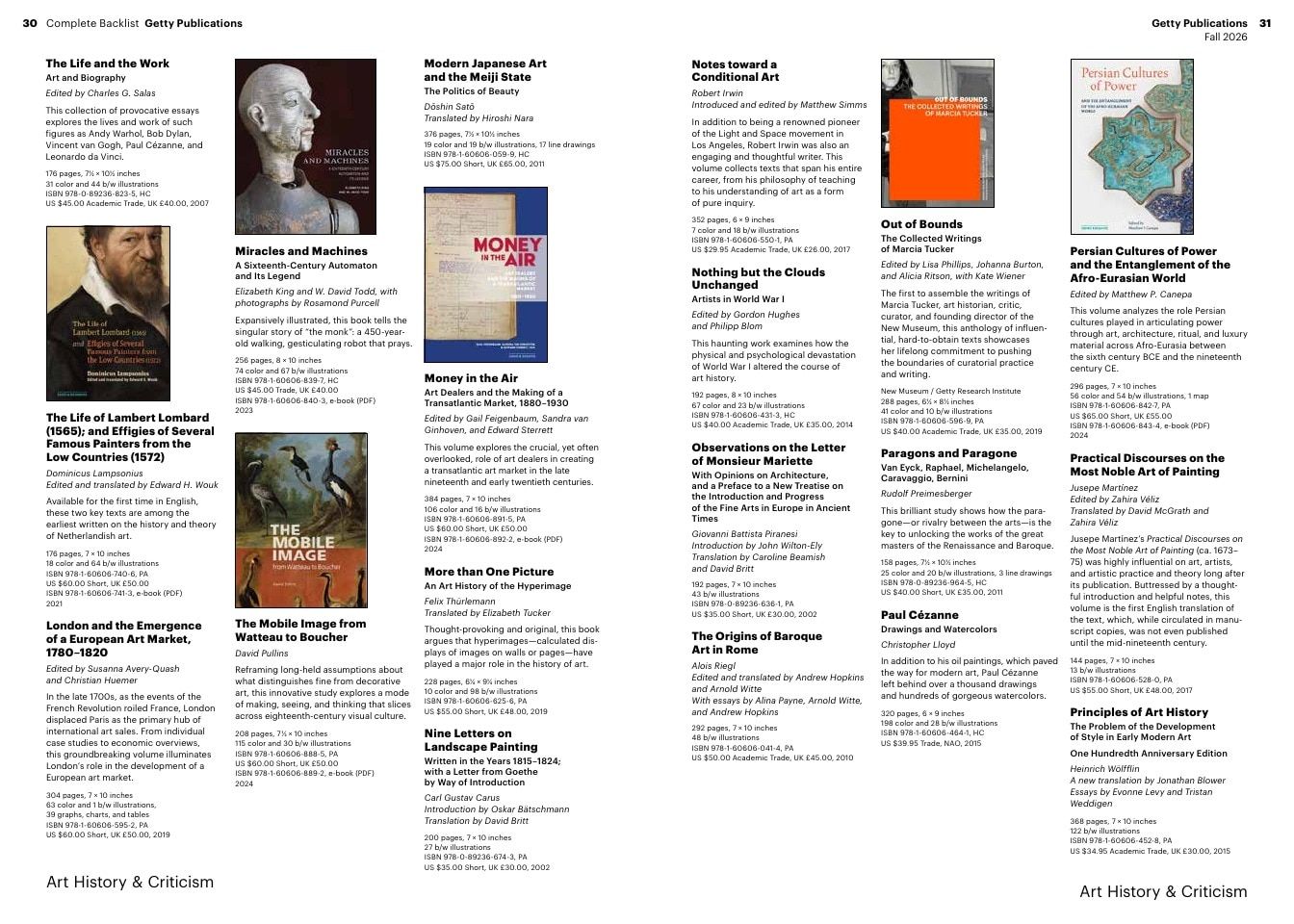 Getty Publications Fall Art Books Catalog Weekly Ad January 1 - December 31, 2026