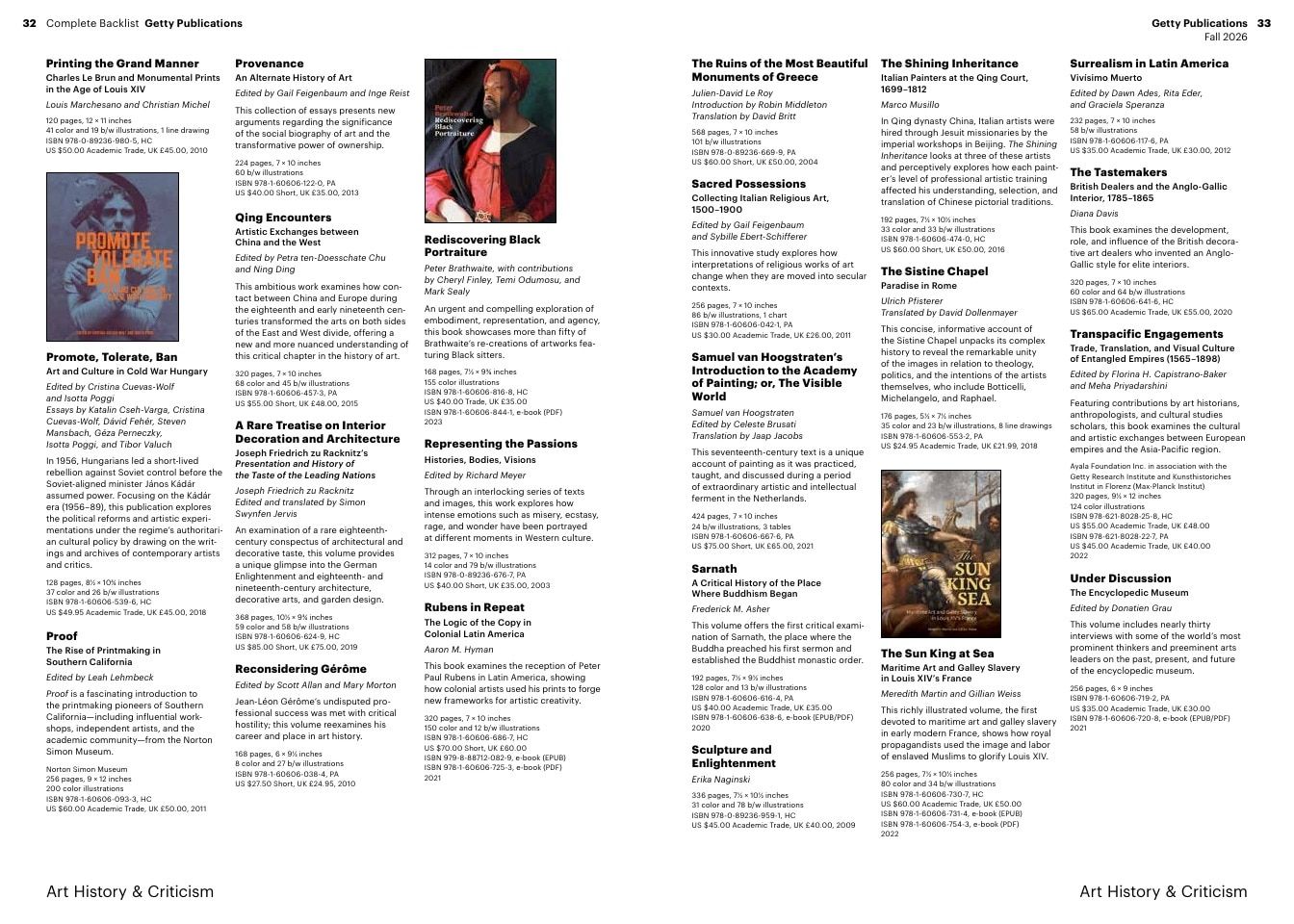 Getty Publications Fall Art Books Catalog Weekly Ad January 1 - December 31, 2026