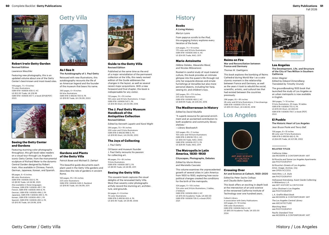 Getty Publications Fall Art Books Catalog Weekly Ad January 1 - December 31, 2026