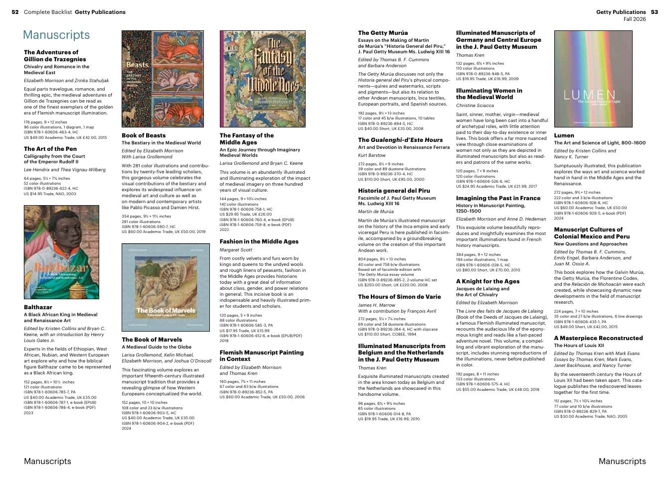 Getty Publications Fall Art Books Catalog Weekly Ad January 1 - December 31, 2026