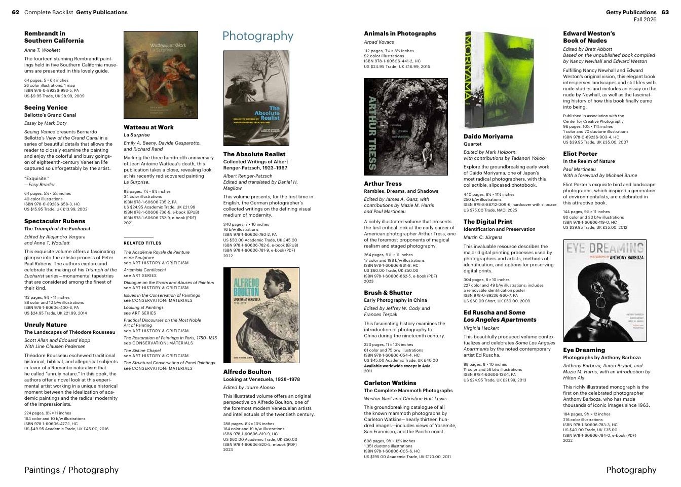 Getty Publications Fall Art Books Catalog Weekly Ad January 1 - December 31, 2026