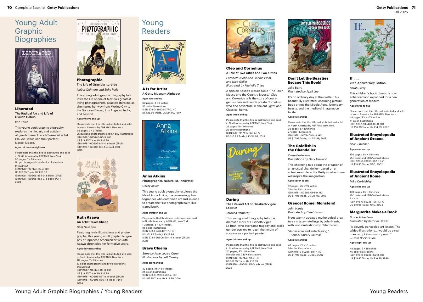 Getty Publications Fall Art Books Catalog Weekly Ad January 1 - December 31, 2026
