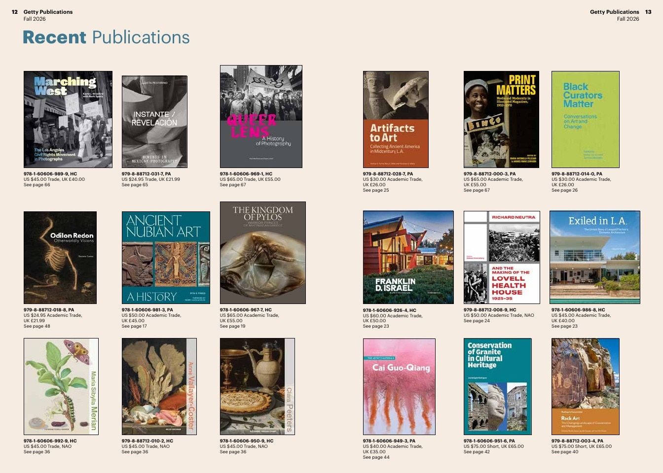Getty Publications Fall Art Books Catalog Weekly Ad January 1 - December 31, 2026