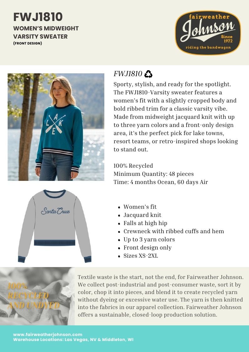 Fairweather Johnson Custom Knitwear Catalog Weekly Ad January 1 - December 31, 2026