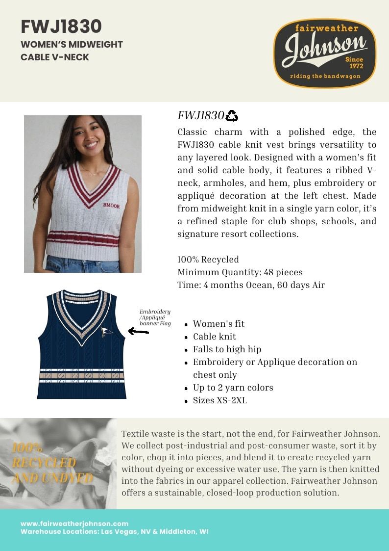 Fairweather Johnson Custom Knitwear Catalog Weekly Ad January 1 - December 31, 2026