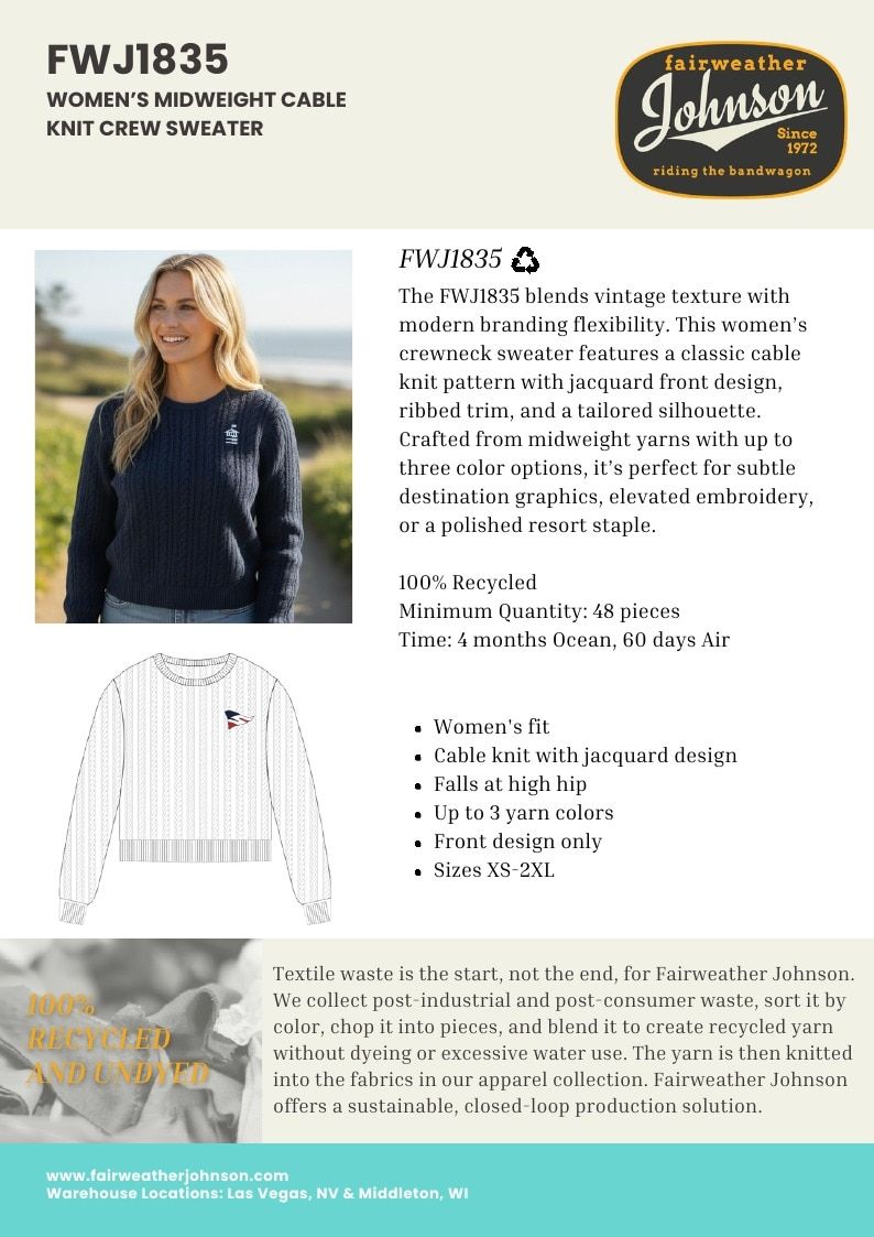 Fairweather Johnson Custom Knitwear Catalog Weekly Ad January 1 - December 31, 2026