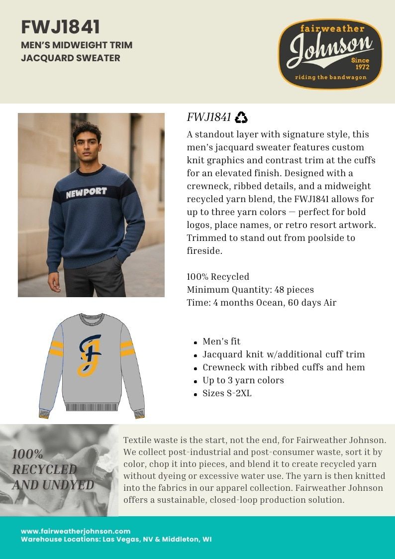 Fairweather Johnson Custom Knitwear Catalog Weekly Ad January 1 - December 31, 2026