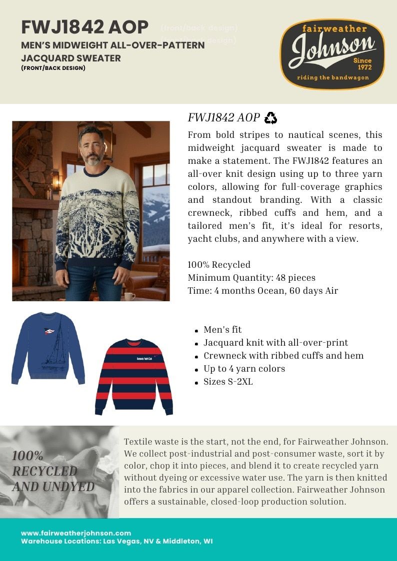 Fairweather Johnson Custom Knitwear Catalog Weekly Ad January 1 - December 31, 2026