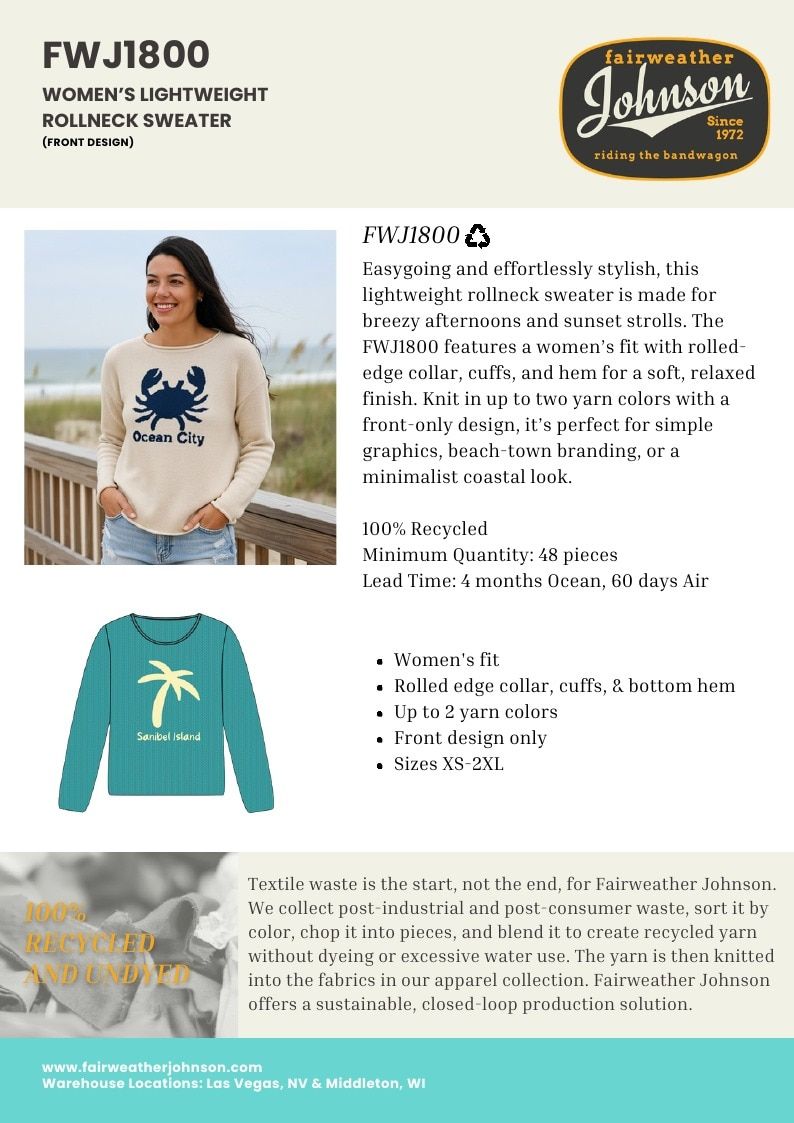 Fairweather Johnson Custom Knitwear Catalog Weekly Ad January 1 - December 31, 2026