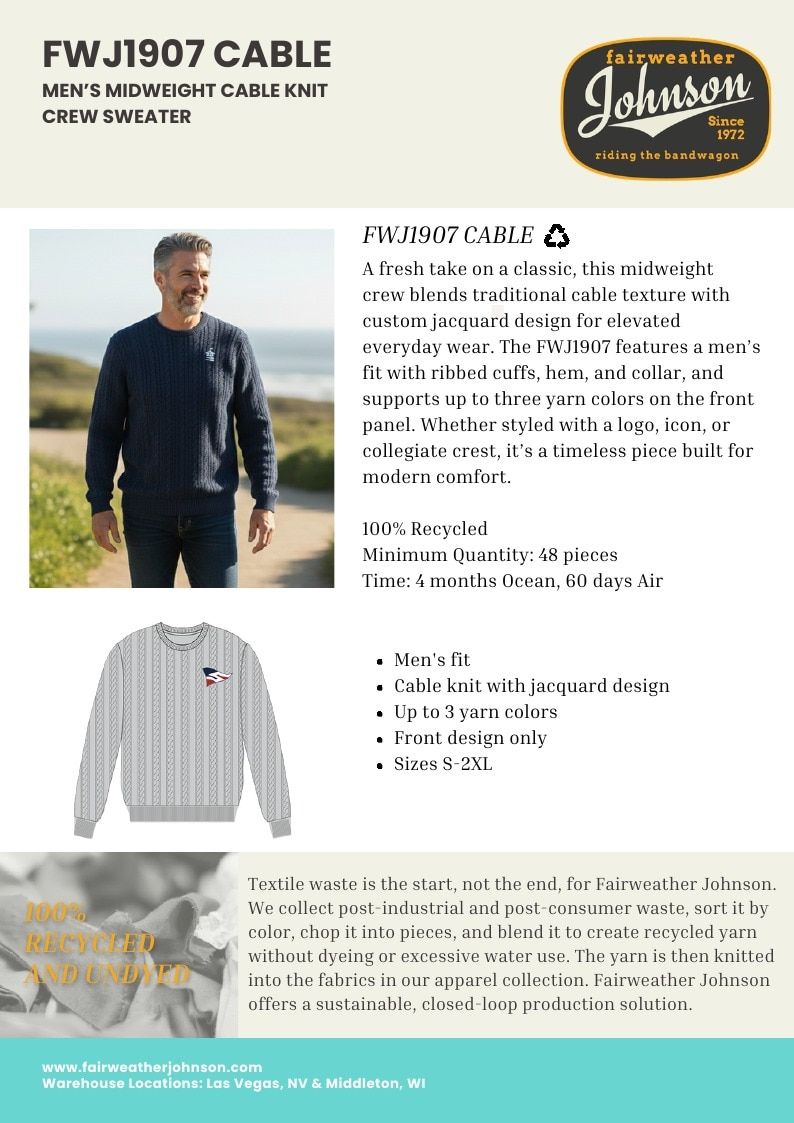 Fairweather Johnson Custom Knitwear Catalog Weekly Ad January 1 - December 31, 2026