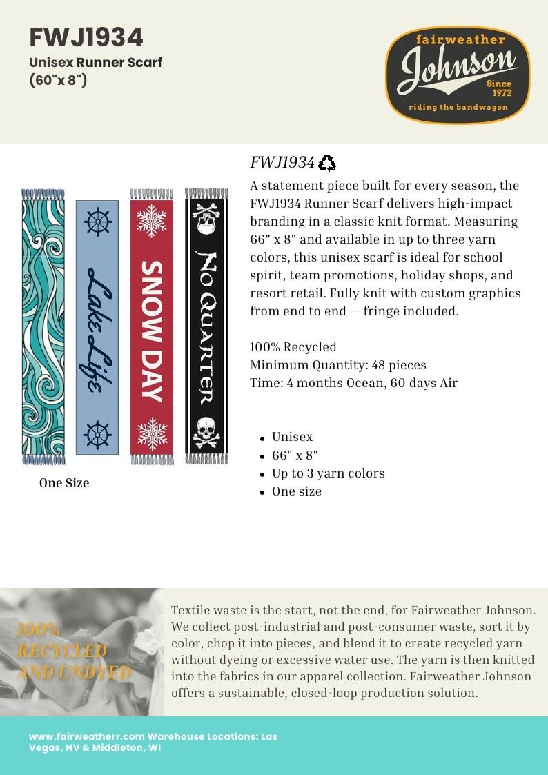 Fairweather Johnson Custom Knitwear Catalog Weekly Ad January 1 - December 31, 2026