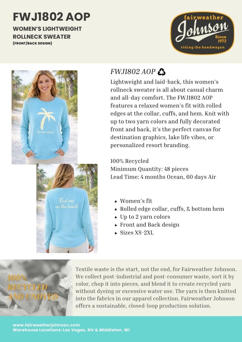 Fairweather Johnson Custom Knitwear Catalog Weekly Ad January 1 - December 31, 2026