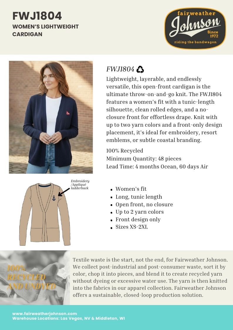 Fairweather Johnson Custom Knitwear Catalog Weekly Ad January 1 - December 31, 2026
