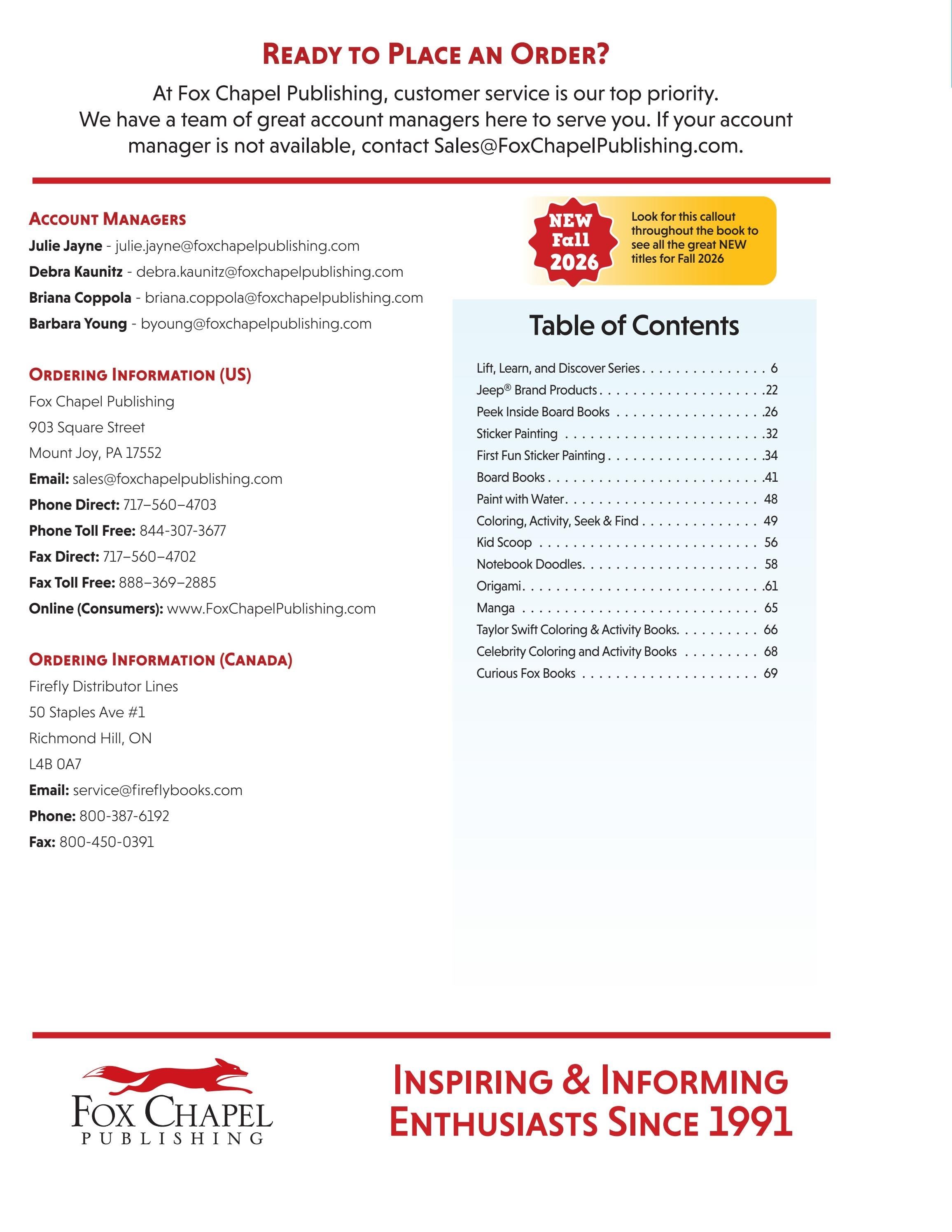 Fox Chapel B2B Fall Children's Books Catalog Weekly Ad January 1 - December 31, 2026