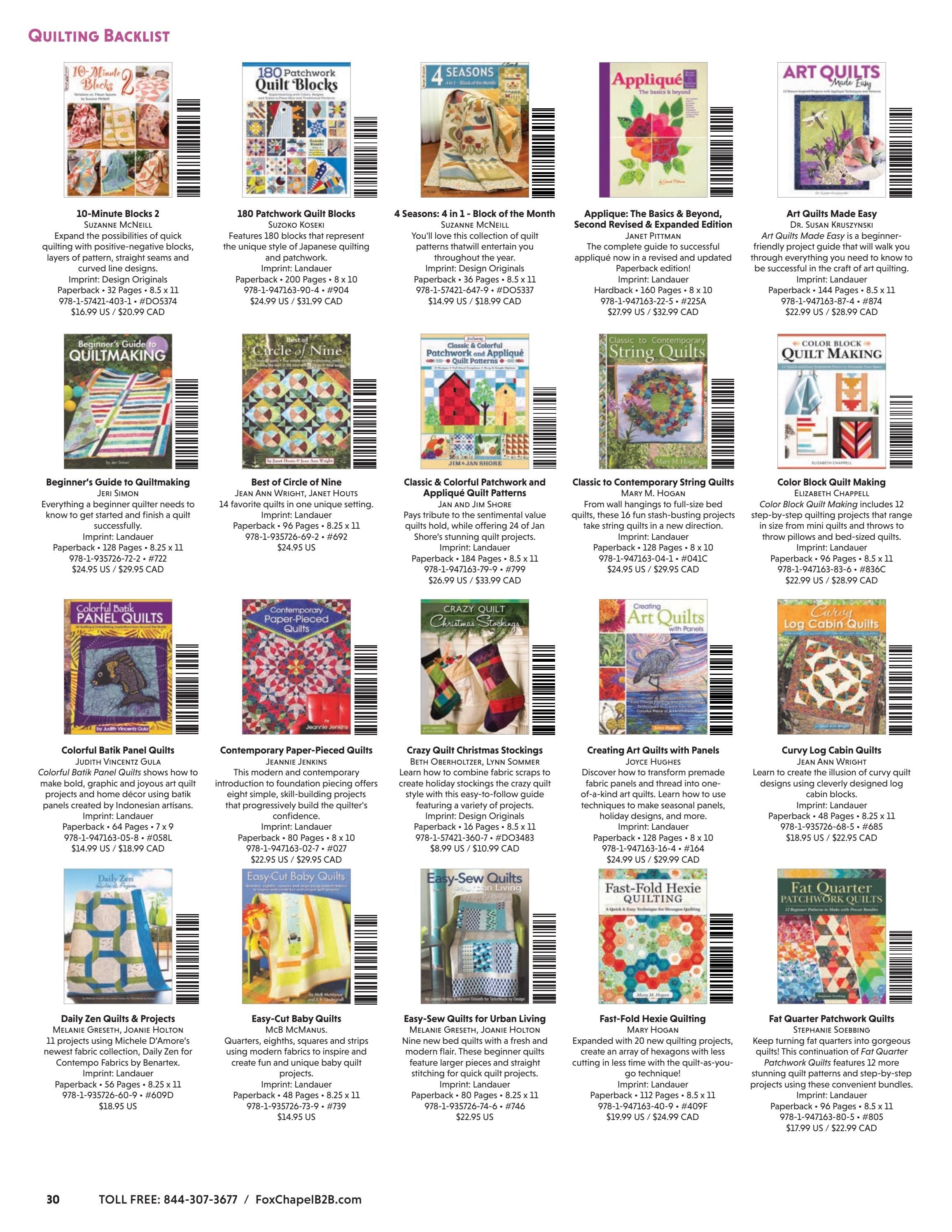 Fox Chapel B2B Fall Quilting Books Catalog Weekly Ad January 1 - December 31, 2026