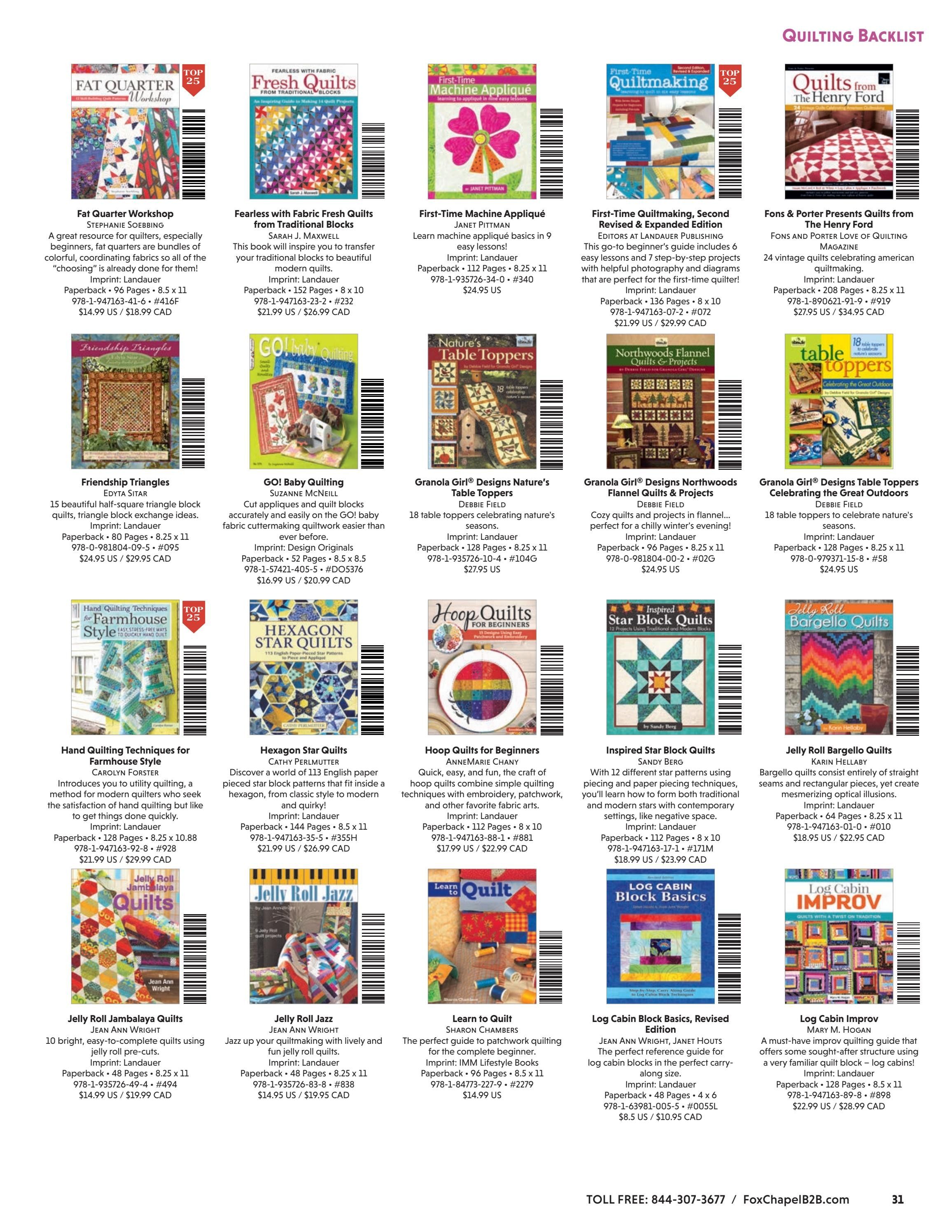 Fox Chapel B2B Fall Quilting Books Catalog Weekly Ad January 1 - December 31, 2026