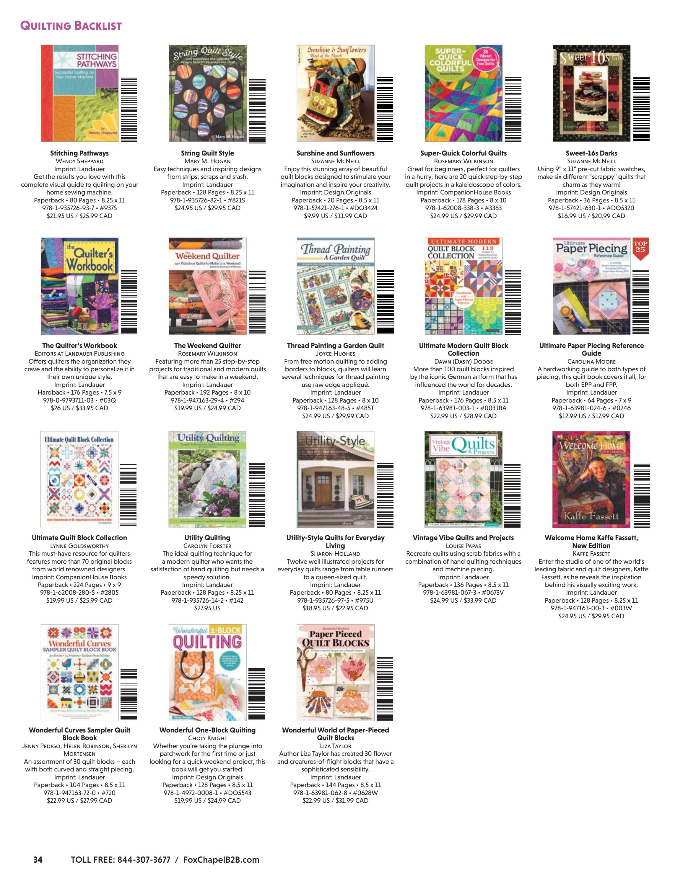 Fox Chapel B2B Fall Quilting Books Catalog Weekly Ad January 1 - December 31, 2026