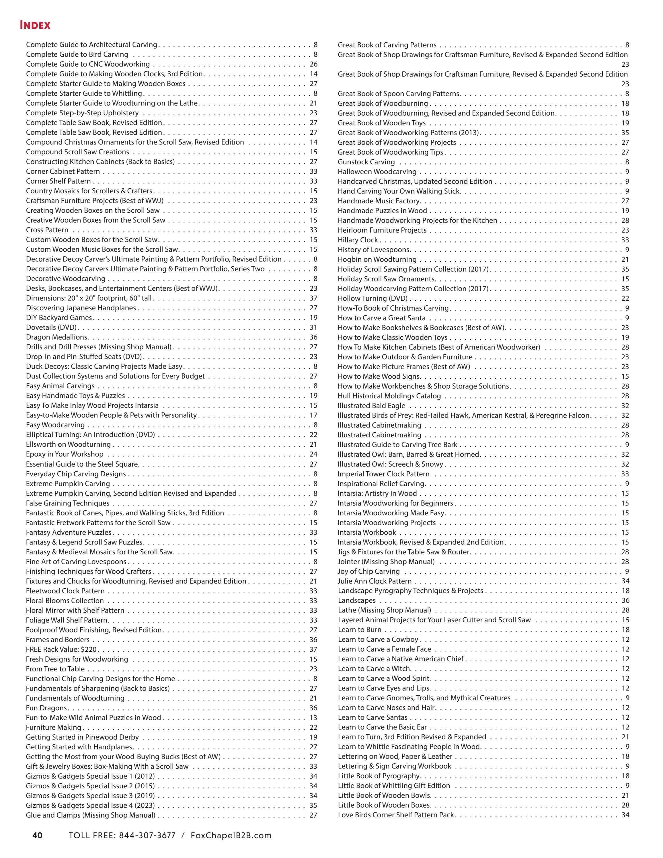 Fox Chapel B2B Fall Woodworking Books Catalog Weekly Ad January 1 - December 31, 2026