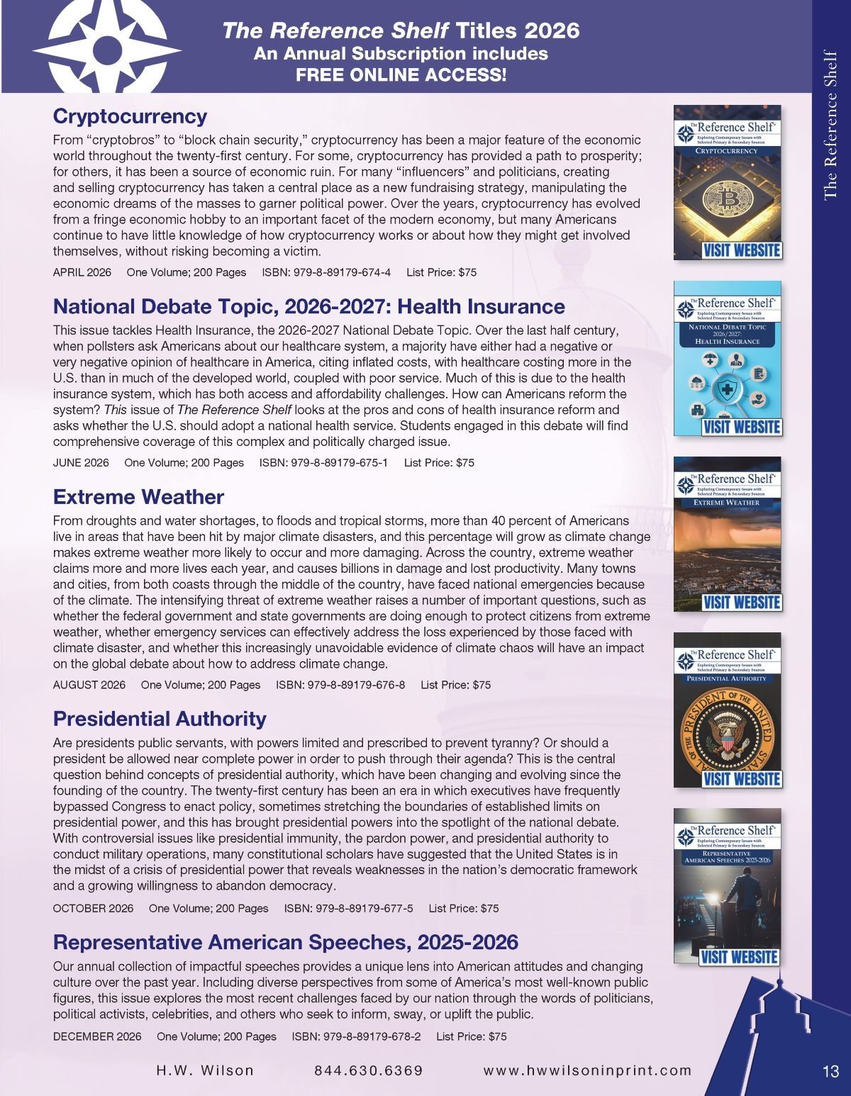 H.W. Wilson Reference Books Catalog Weekly Ad January 1 - December 31, 2026