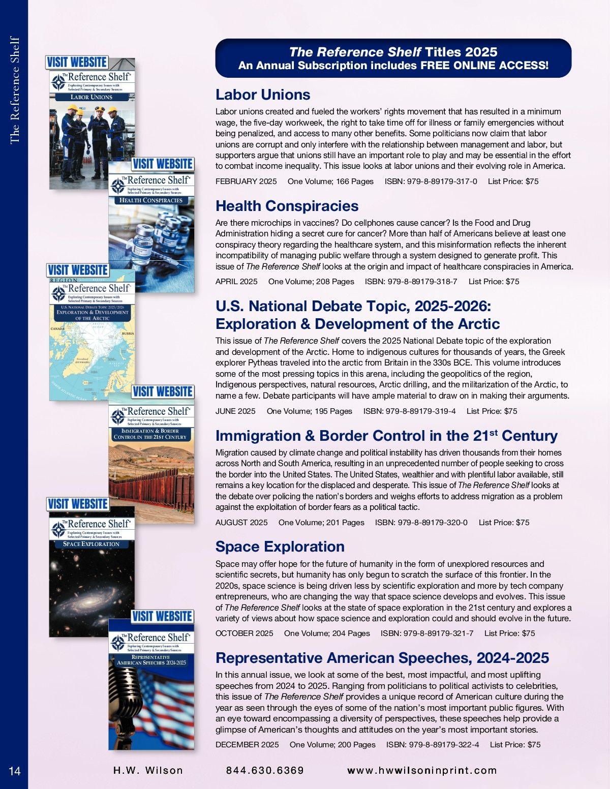 H.W. Wilson Reference Books Catalog Weekly Ad January 1 - December 31, 2026