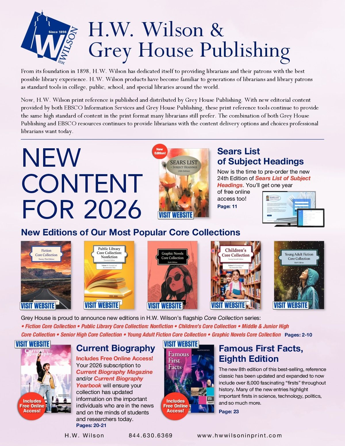 H.W. Wilson Reference Books Catalog Weekly Ad January 1 - December 31, 2026