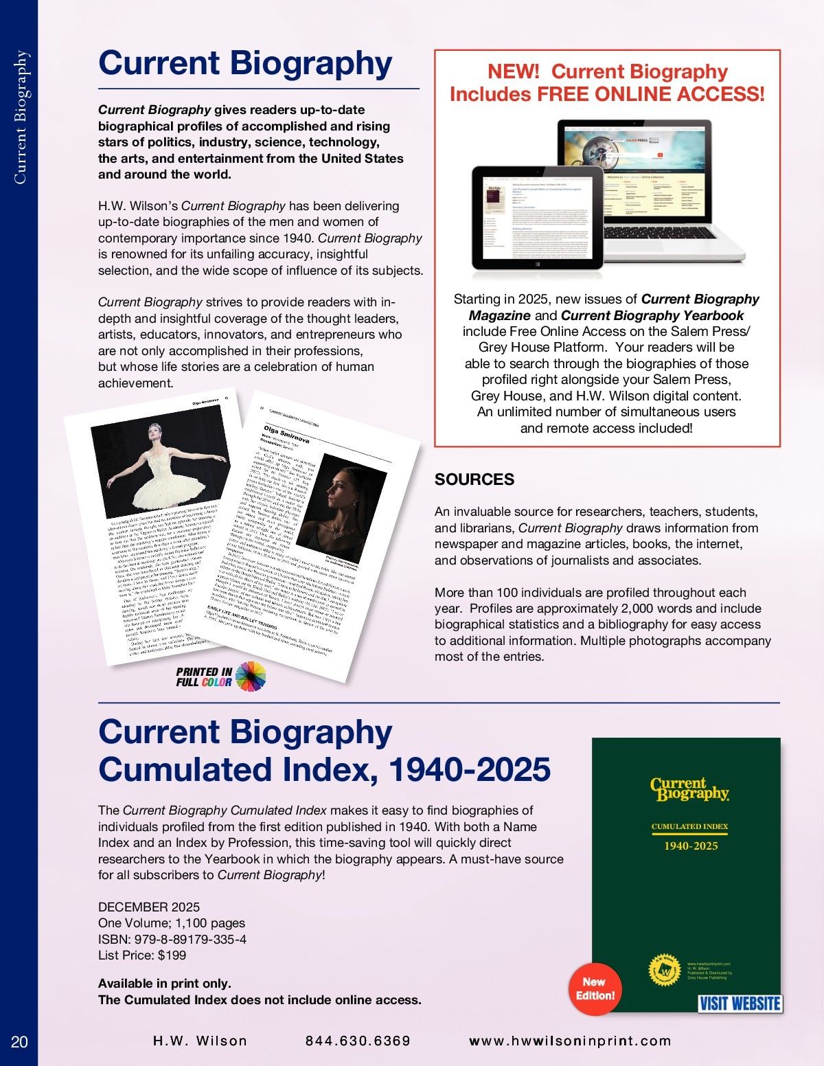 H.W. Wilson Reference Books Catalog Weekly Ad January 1 - December 31, 2026