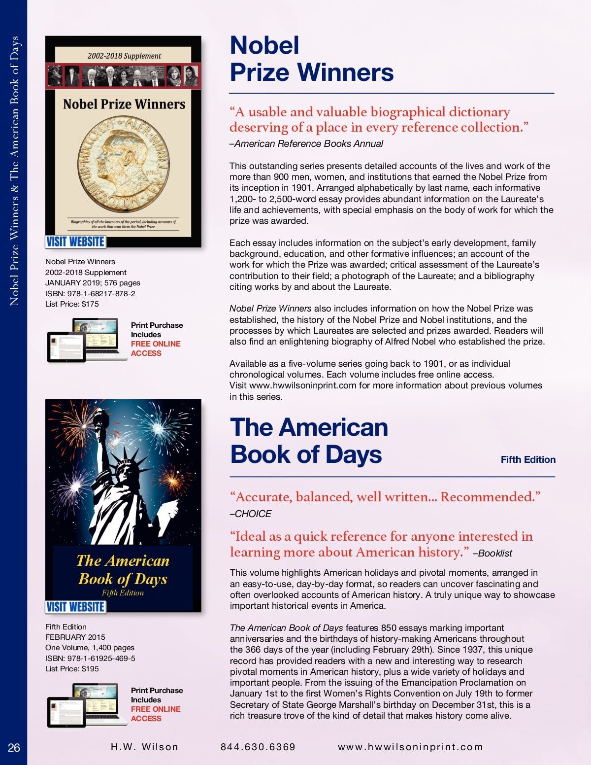 H.W. Wilson Reference Books Catalog Weekly Ad January 1 - December 31, 2026