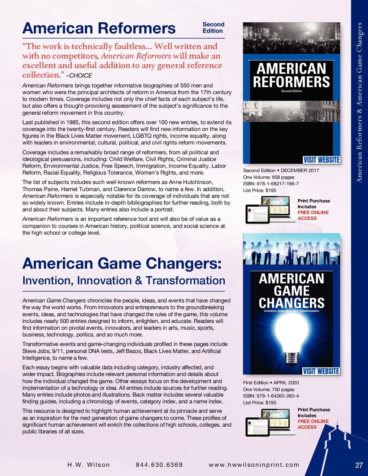H.W. Wilson Reference Books Catalog Weekly Ad January 1 - December 31, 2026