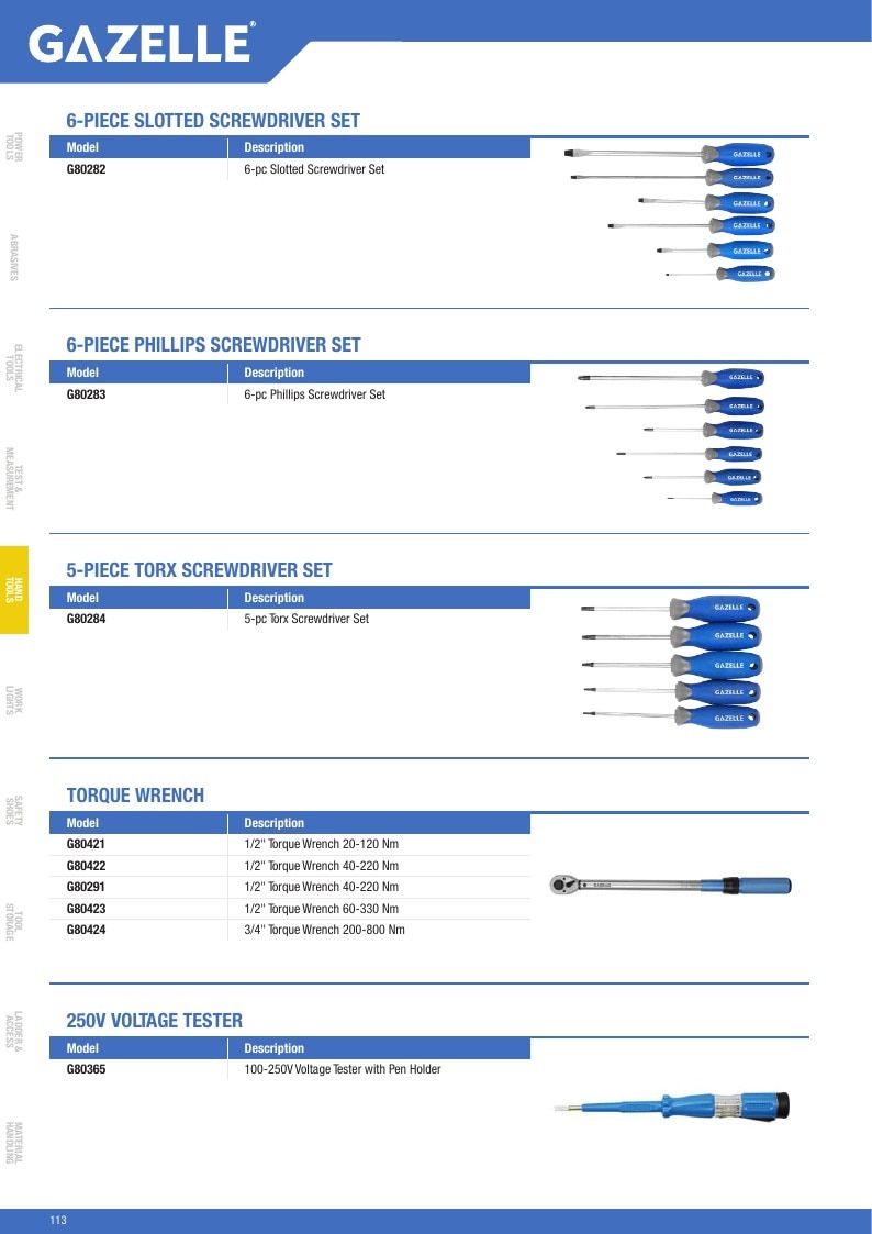 Gazelle Tools Tools Catalog Weekly Ad January 1 - December 31, 2026