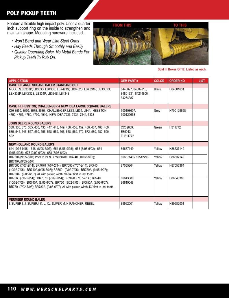 Herschel Parts Agricultural Parts Catalog Weekly Ad January 1 - December 31, 2026