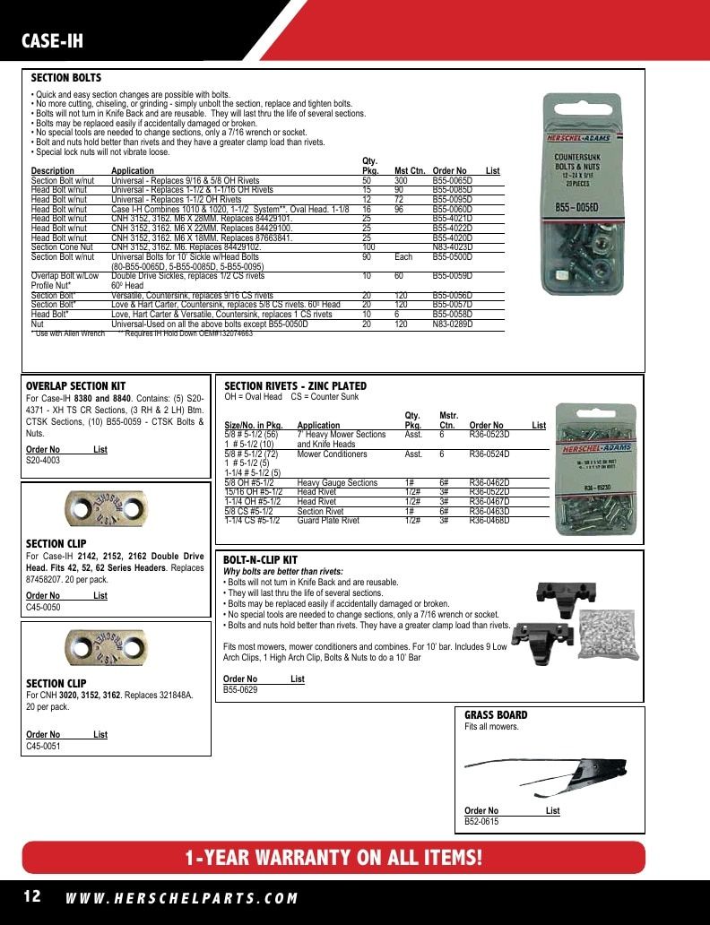 Herschel Parts Agricultural Parts Catalog Weekly Ad January 1 - December 31, 2026