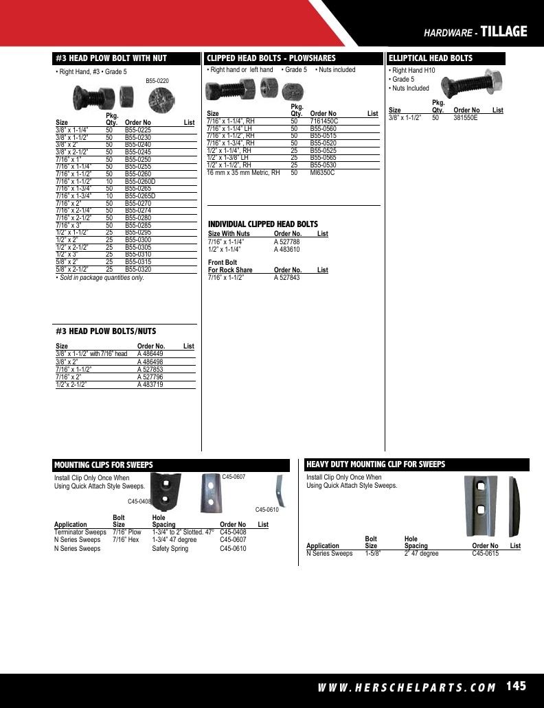 Herschel Parts Agricultural Parts Catalog Weekly Ad January 1 - December 31, 2026