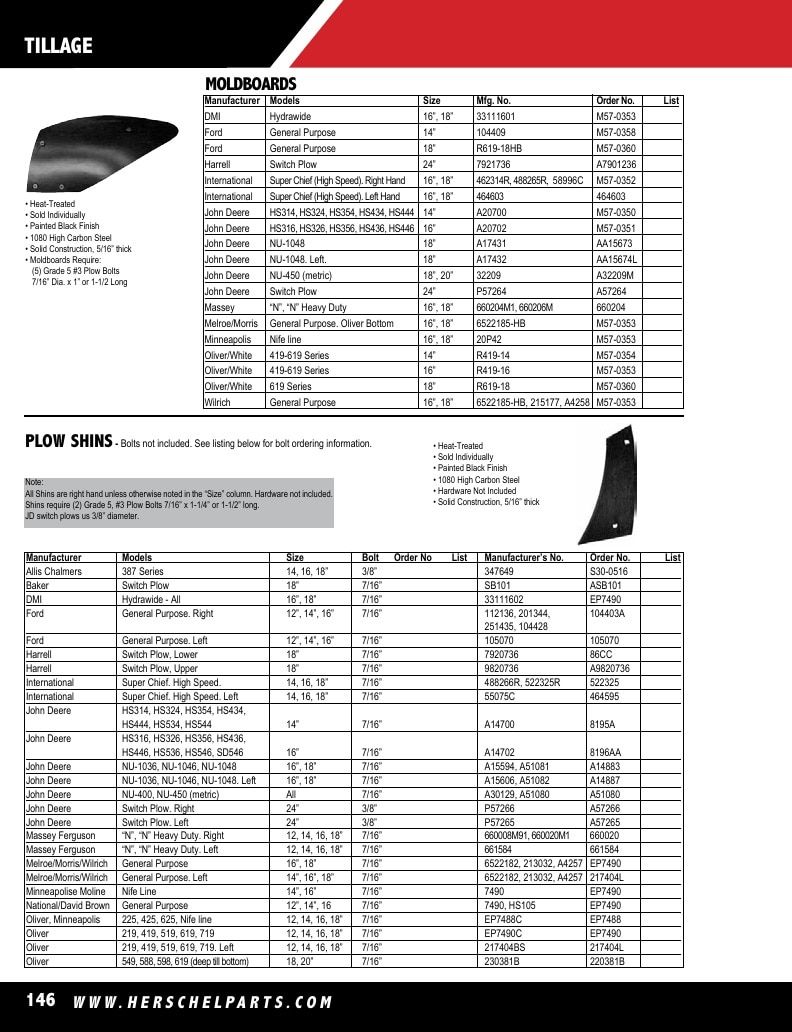 Herschel Parts Agricultural Parts Catalog Weekly Ad January 1 - December 31, 2026