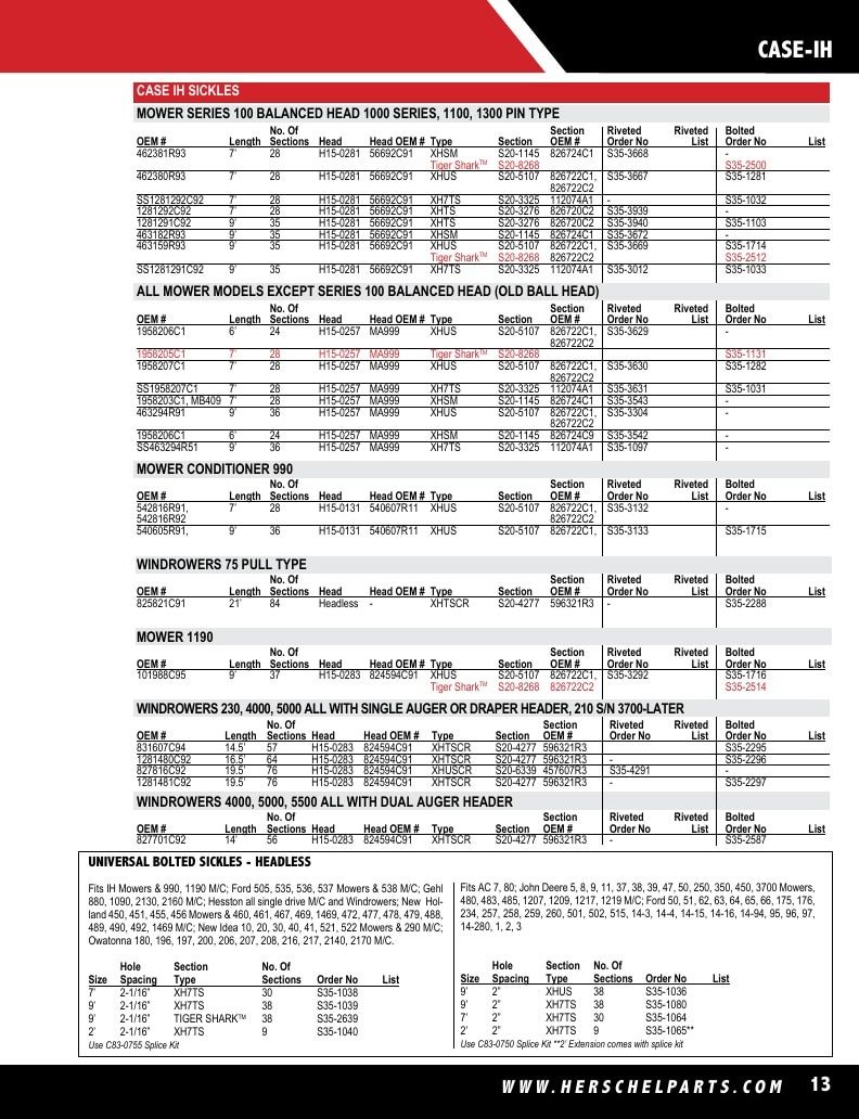 Herschel Parts Agricultural Parts Catalog Weekly Ad January 1 - December 31, 2026