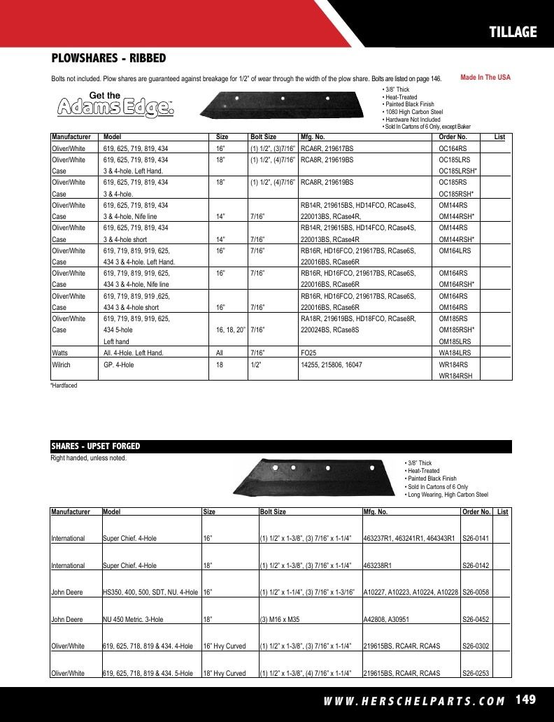 Herschel Parts Agricultural Parts Catalog Weekly Ad January 1 - December 31, 2026