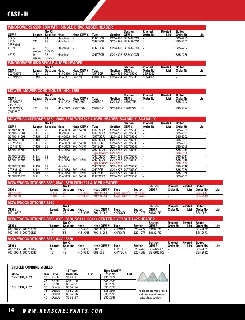 Herschel Parts Agricultural Parts Catalog Weekly Ad January 1 - December 31, 2026