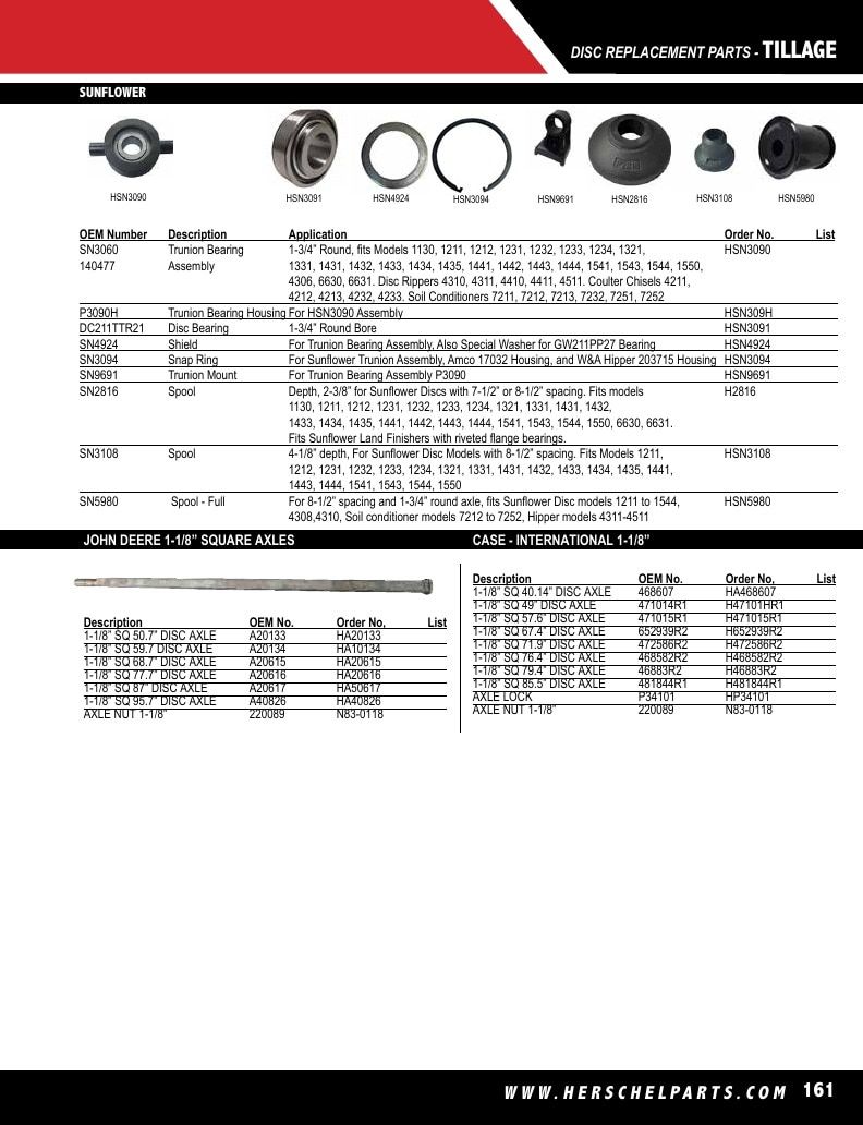 Herschel Parts Agricultural Parts Catalog Weekly Ad January 1 - December 31, 2026