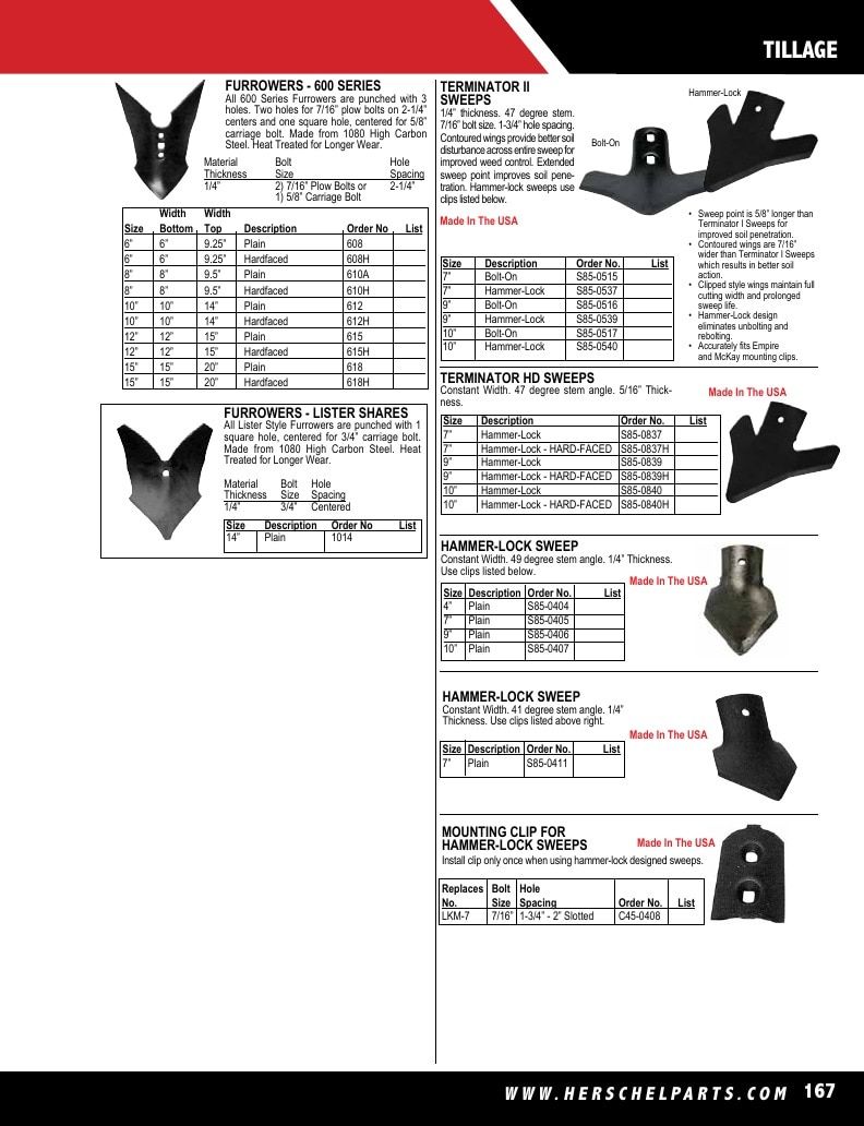 Herschel Parts Agricultural Parts Catalog Weekly Ad January 1 - December 31, 2026