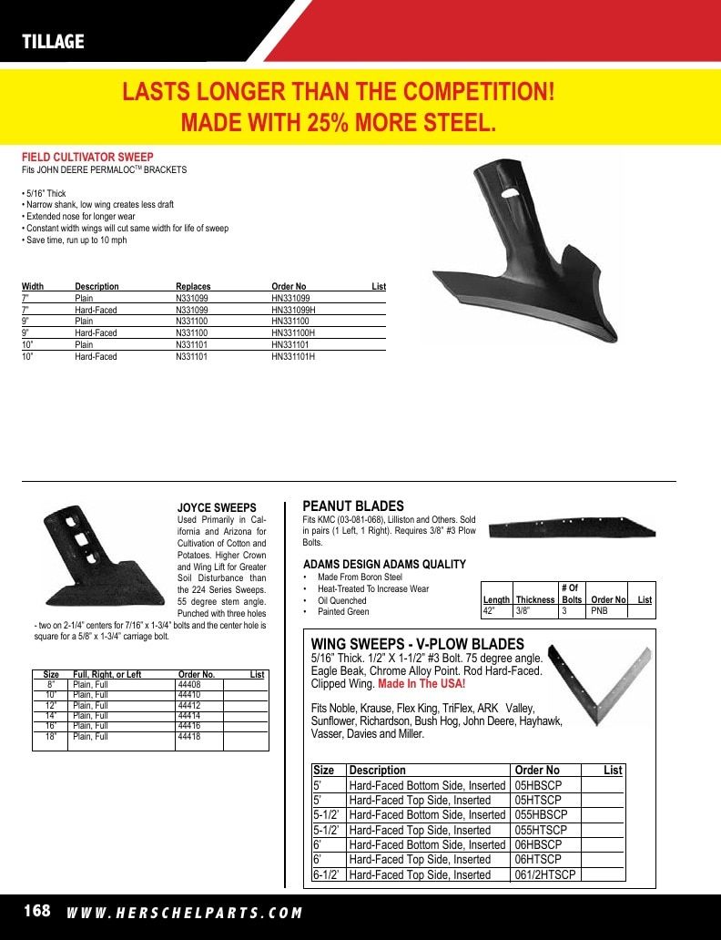 Herschel Parts Agricultural Parts Catalog Weekly Ad January 1 - December 31, 2026