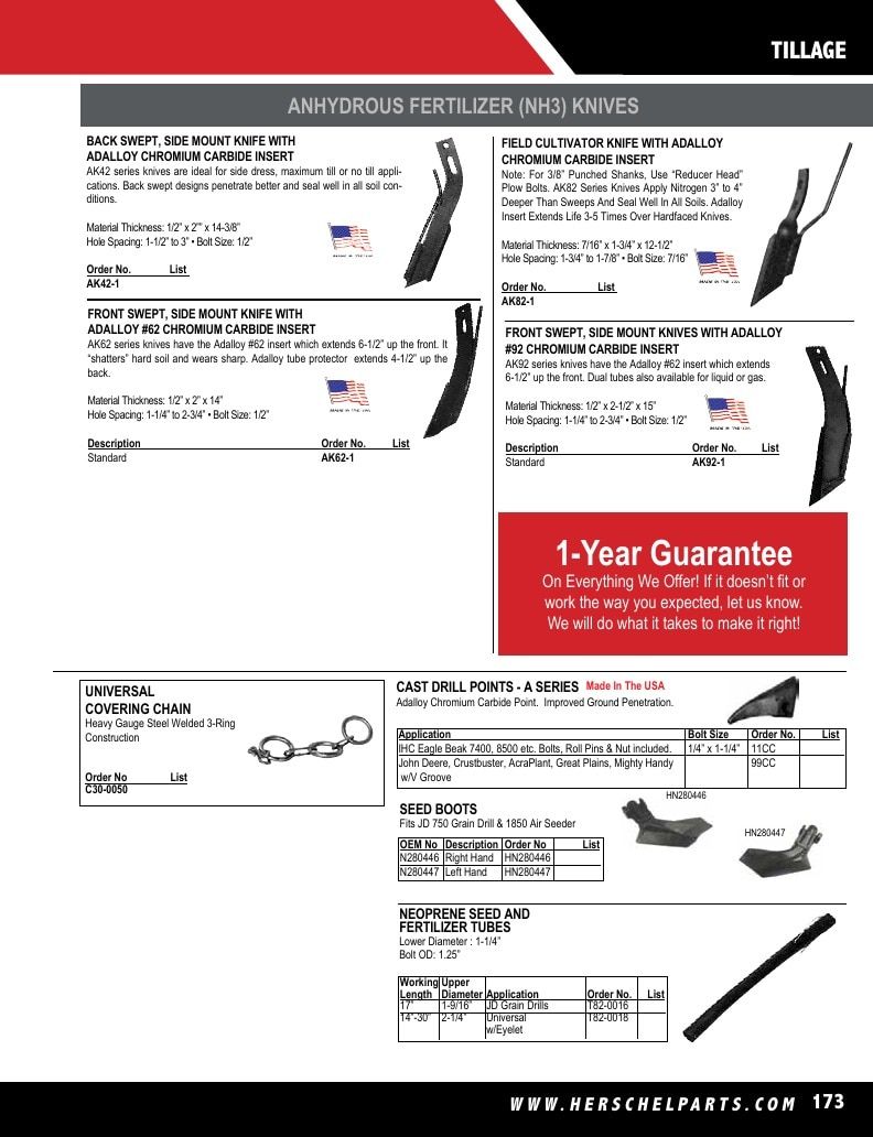 Herschel Parts Agricultural Parts Catalog Weekly Ad January 1 - December 31, 2026