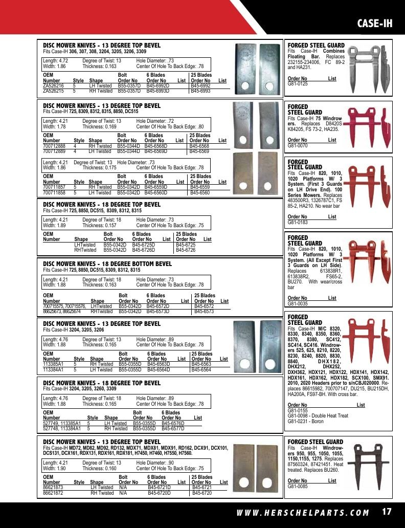 Herschel Parts Agricultural Parts Catalog Weekly Ad January 1 - December 31, 2026