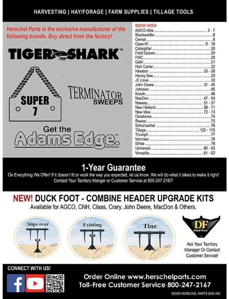 Herschel Parts Agricultural Parts Catalog Weekly Ad January 1 - December 31, 2026