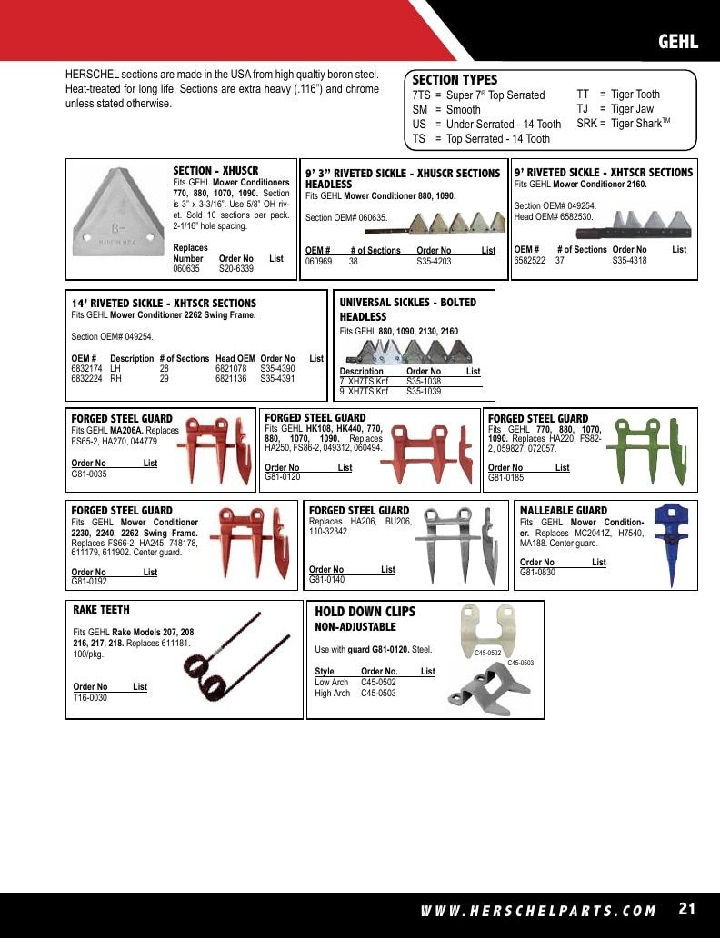Herschel Parts Agricultural Parts Catalog Weekly Ad January 1 - December 31, 2026