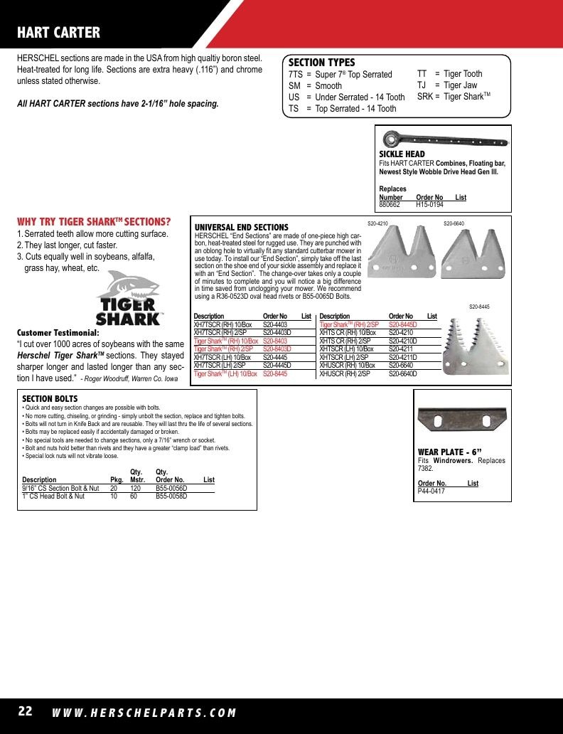 Herschel Parts Agricultural Parts Catalog Weekly Ad January 1 - December 31, 2026