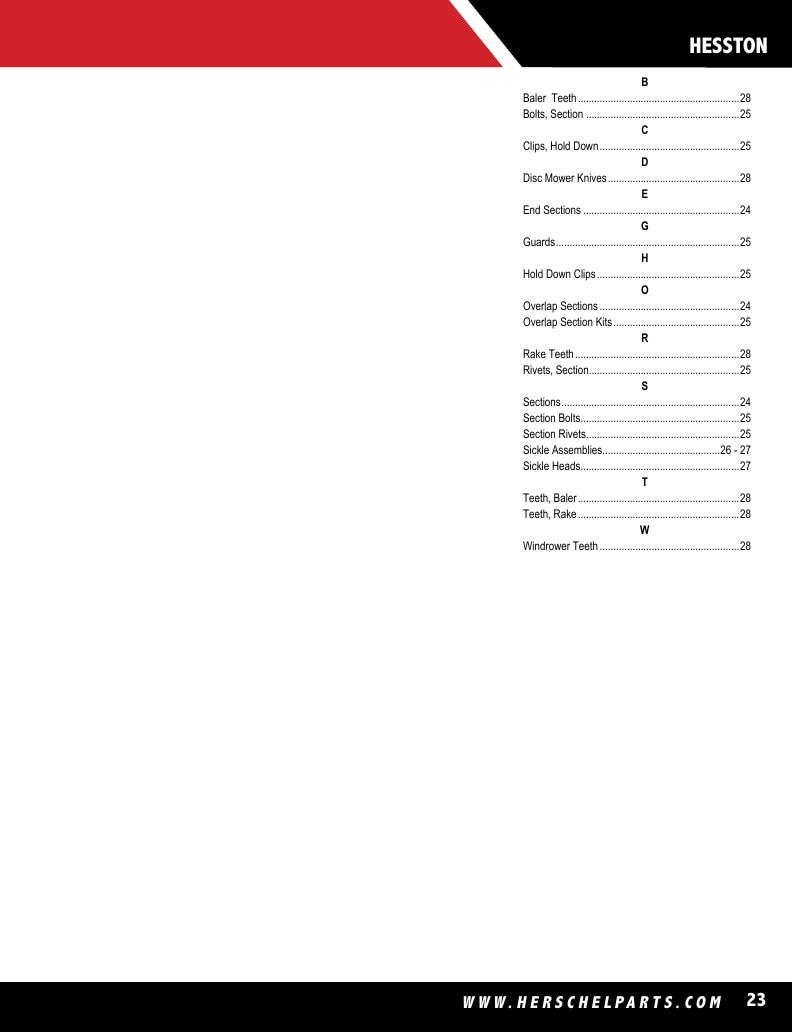 Herschel Parts Agricultural Parts Catalog Weekly Ad January 1 - December 31, 2026