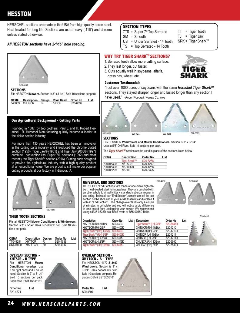 Herschel Parts Agricultural Parts Catalog Weekly Ad January 1 - December 31, 2026