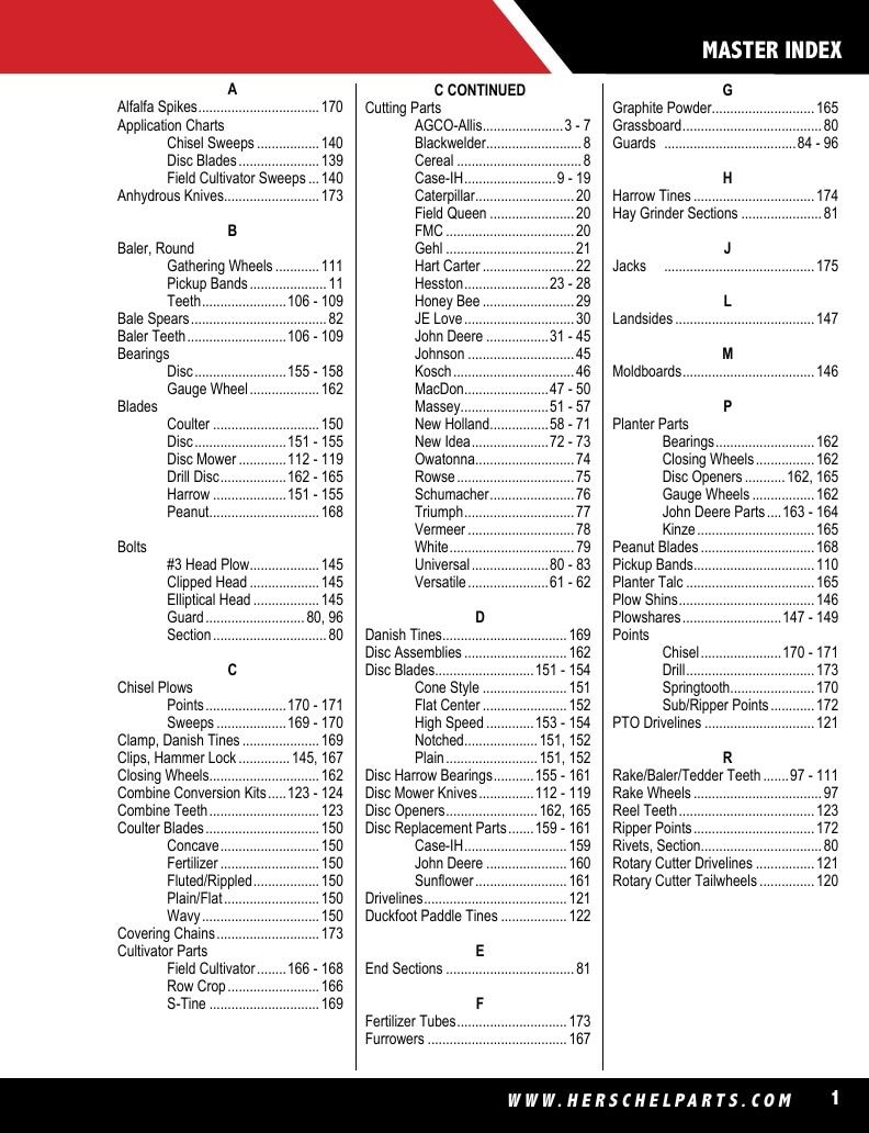 Herschel Parts Agricultural Parts Catalog Weekly Ad January 1 - December 31, 2026