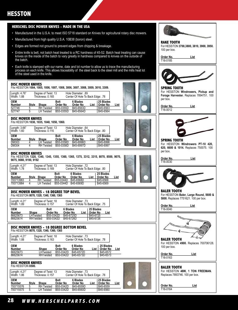Herschel Parts Agricultural Parts Catalog Weekly Ad January 1 - December 31, 2026