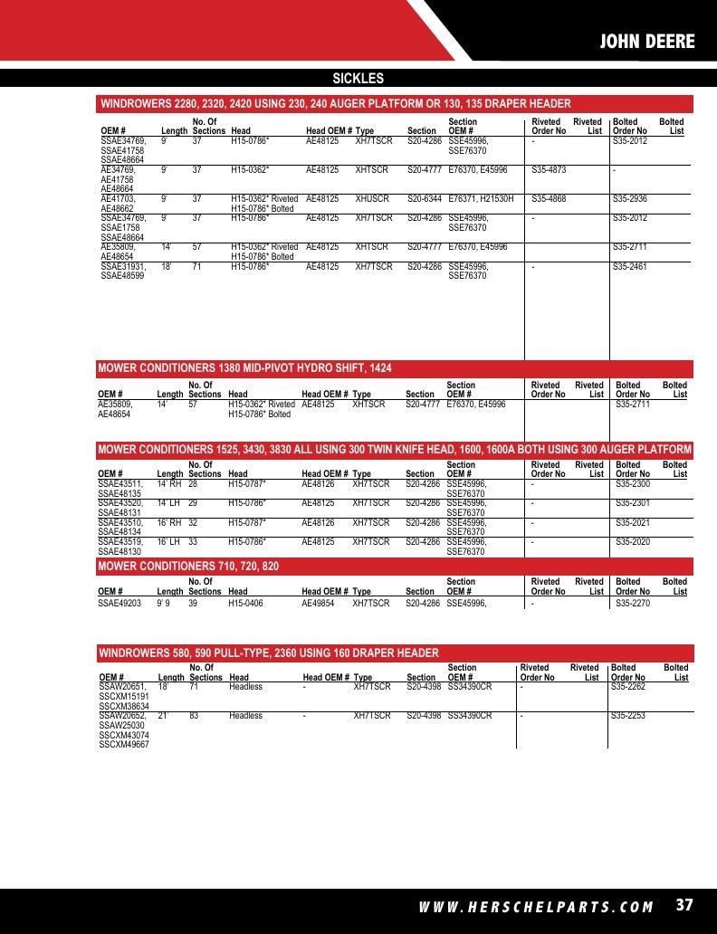 Herschel Parts Agricultural Parts Catalog Weekly Ad January 1 - December 31, 2026