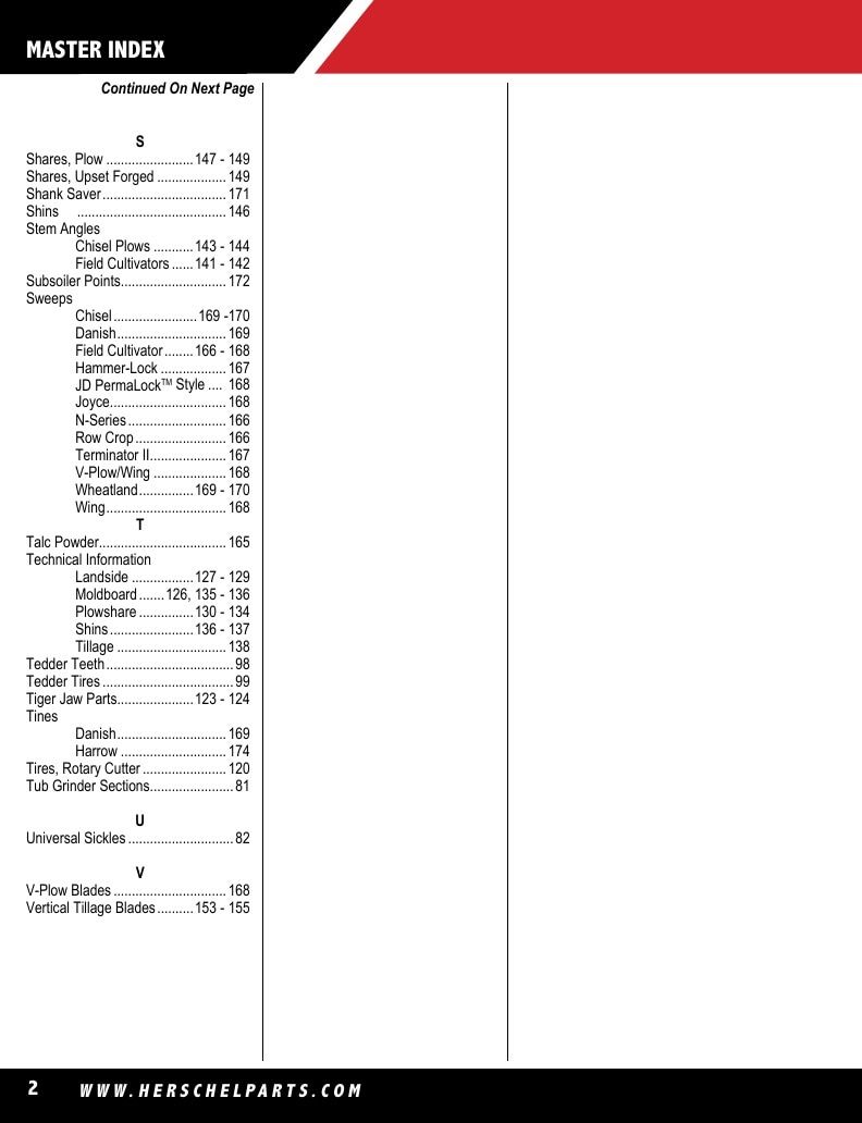 Herschel Parts Agricultural Parts Catalog Weekly Ad January 1 - December 31, 2026
